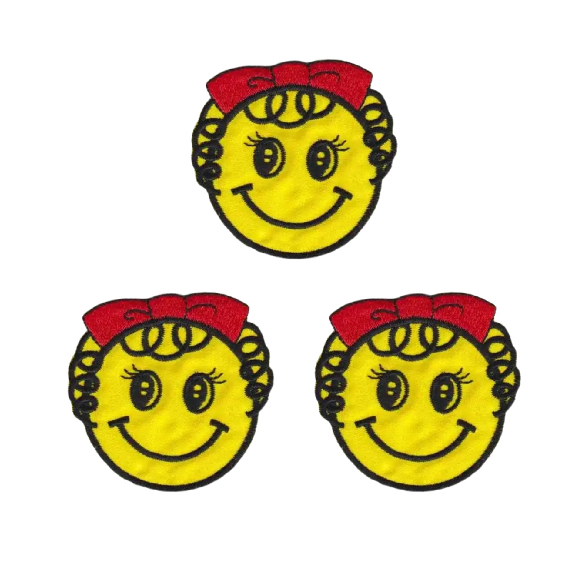 smiley faces with girl hair